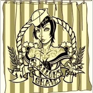 Nautical pinup girl bathroom shower curtain